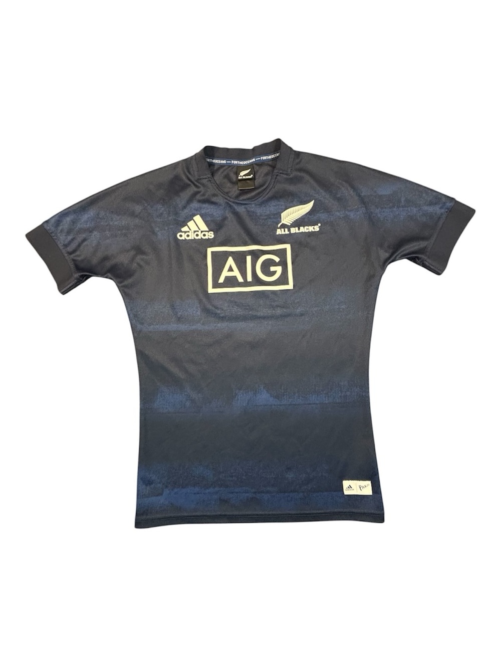 Adidas All Blacks New Zealand Rugby Jersey Shirt Men's Medium Blue Parley AIG